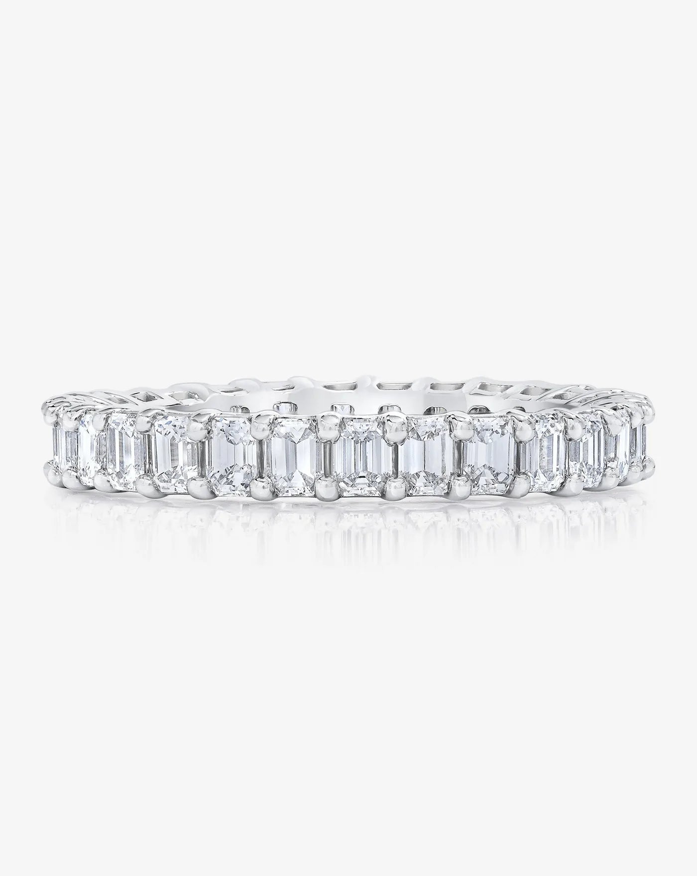 Mini Emerald Eternity Band in Platinum